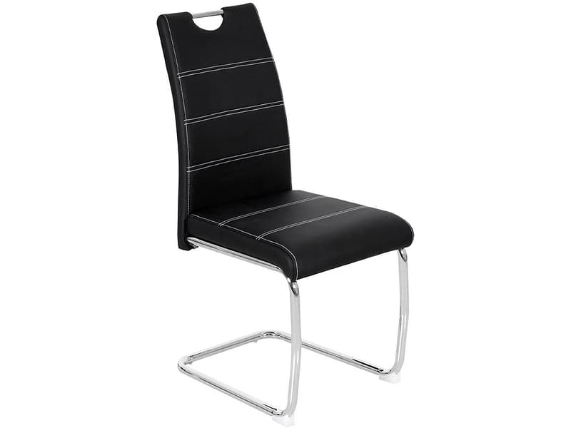 Stuhl FLORI Synthetisches Leder schwarz