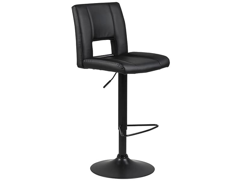 Einstellbarer Barhocker SYLVIA synthetisches leder schwarz