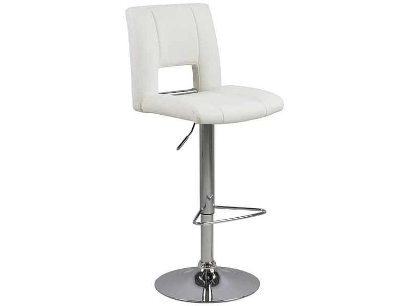 Einstellbarer Barhocker SYLVIA synthetisches leder weiss