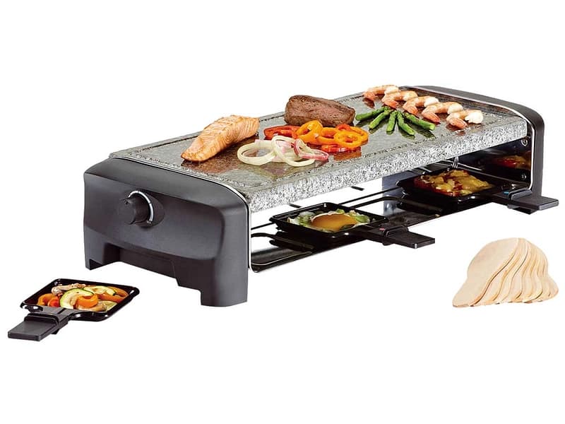 KOENIG Multifunktionsraclettegrill Gourmet Grill und Stein 8 personen