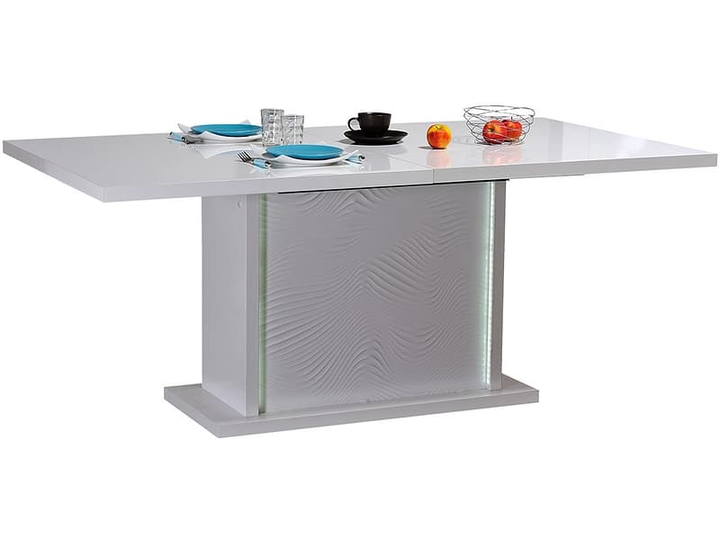 CIANN Tisch ausziehbar KARMA Ø180cm-225-225x76cm weiss