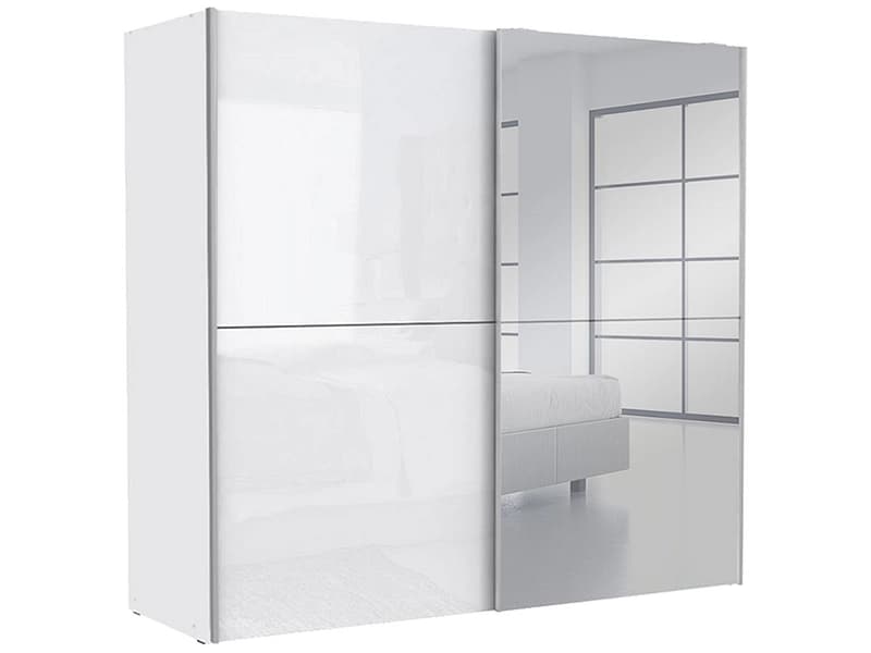 Schwebetürenschrank GENEVE weiss glänzend 2 Türen
