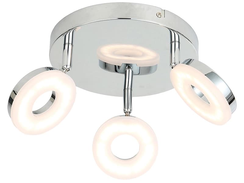 3 Spots LED ROUND 20cm 4W silberfarben
