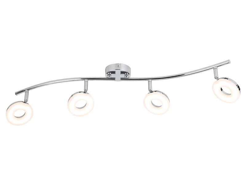 4 Spots LED ROUND 78cm 16W silberfarben