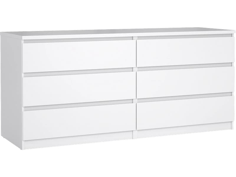Kommode NAIA 6 Schubladen 50x153.8x70.1cm weiss lackiert