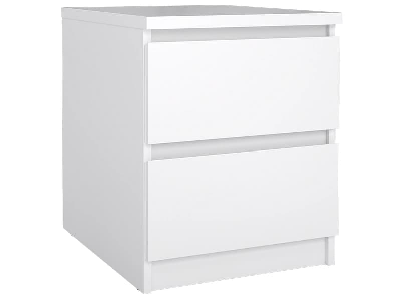 Nachttisch NAIA 2 Schubladen 40.4x50x49.5cm weiss lackiert