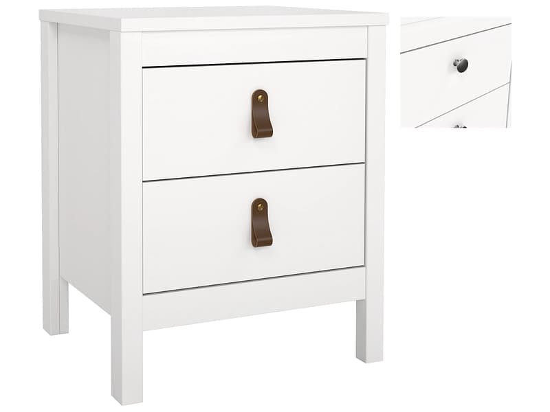 Nachttisch MADRID 2 Schubladen 44x38x54cm weiss matt