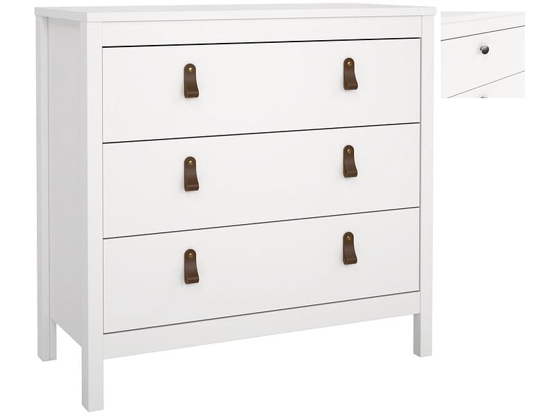 Kommode MADRID 3 Schubladen 38.4x82.3x79.7cm weiss matt
