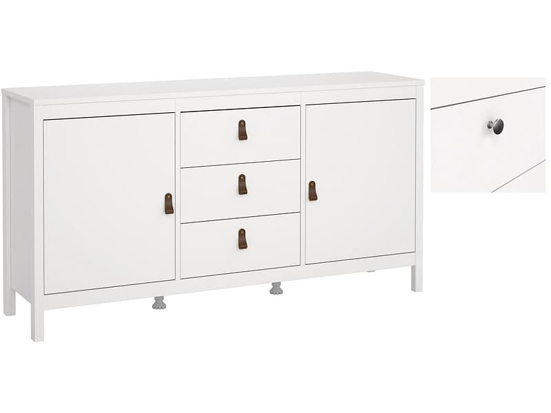 Kommode MADRID 2 Türen 3 Schubladen 38.4x151.4x79.7cm weiss matt