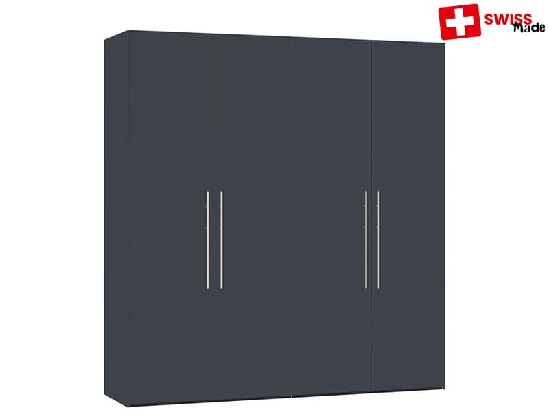 Drehtürenschrank NIDWALD grau 4 Türen