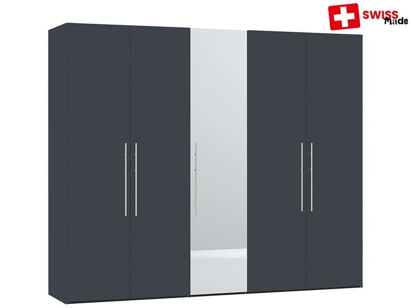 Drehtürenschrank GRANCHIA grau 5 Türen