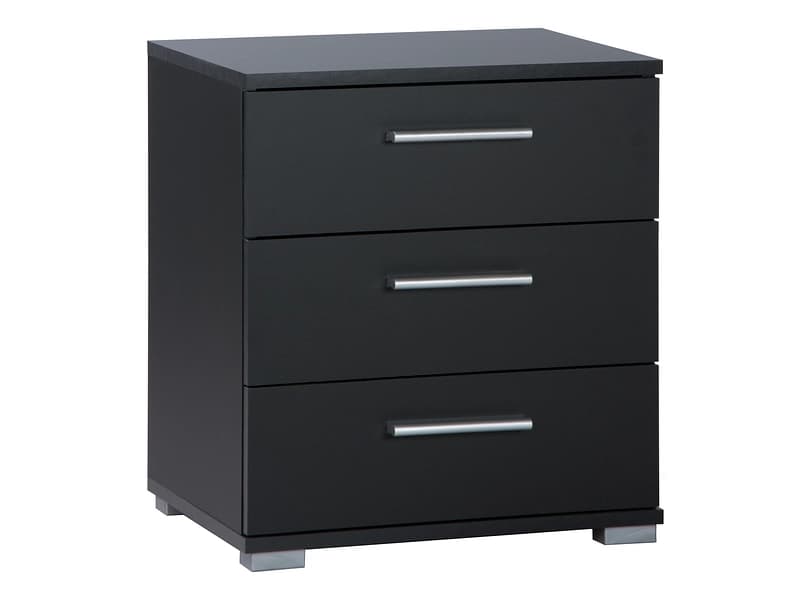 Nachttisch ELORA 3 3 Schubladen 45x34x50cm schwarz dekor