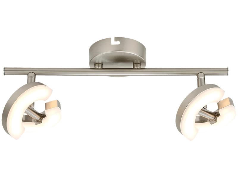 2 Spots LED ORBIT 34cm 6W silberfarben