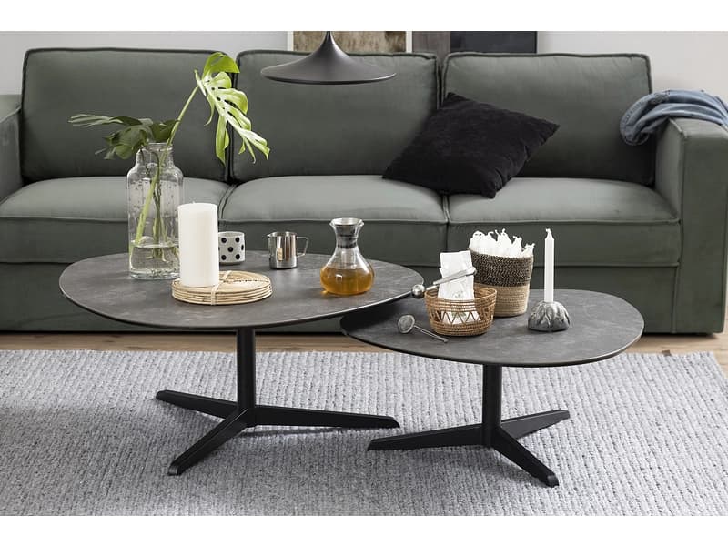Set für Couchtische BARNSLEY 100x95x41cm schwarz