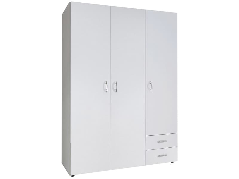 Drehtürenschrank BAKER weiss 3 Türen 2 Schubladen