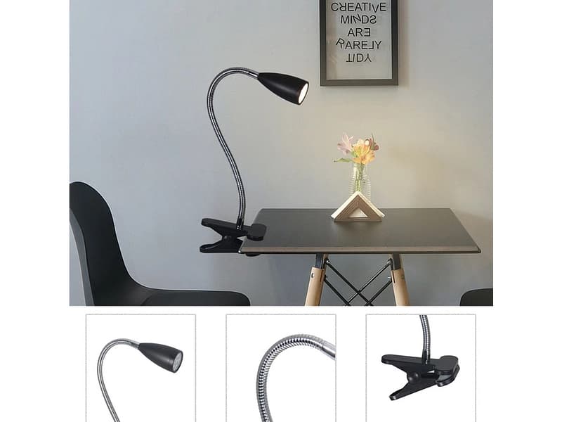 Bürolampe LED CLIP 38cm 3W schwarz