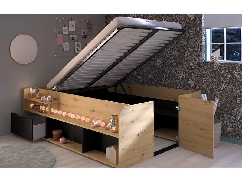 Kastenbett WAVY 140x200cm artisan eiche