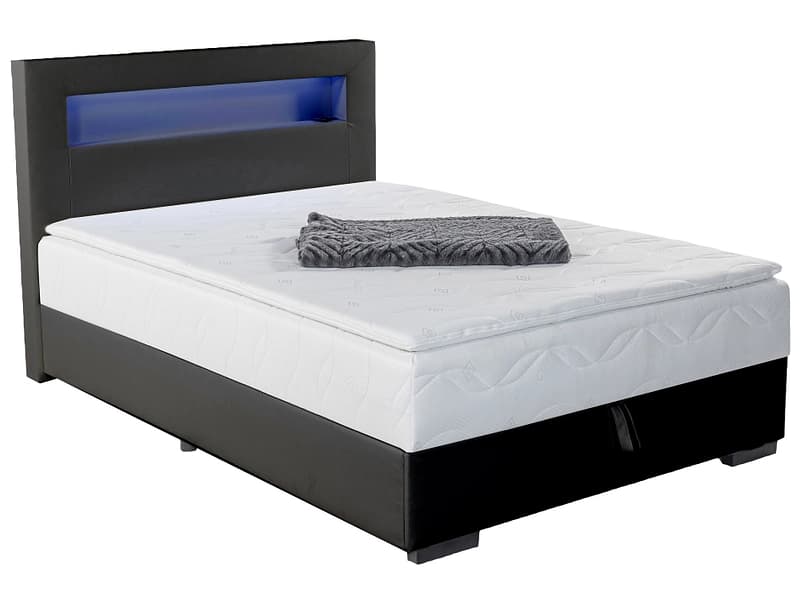 Kastenbett CRUSH schwarz 120x200cm halbfest