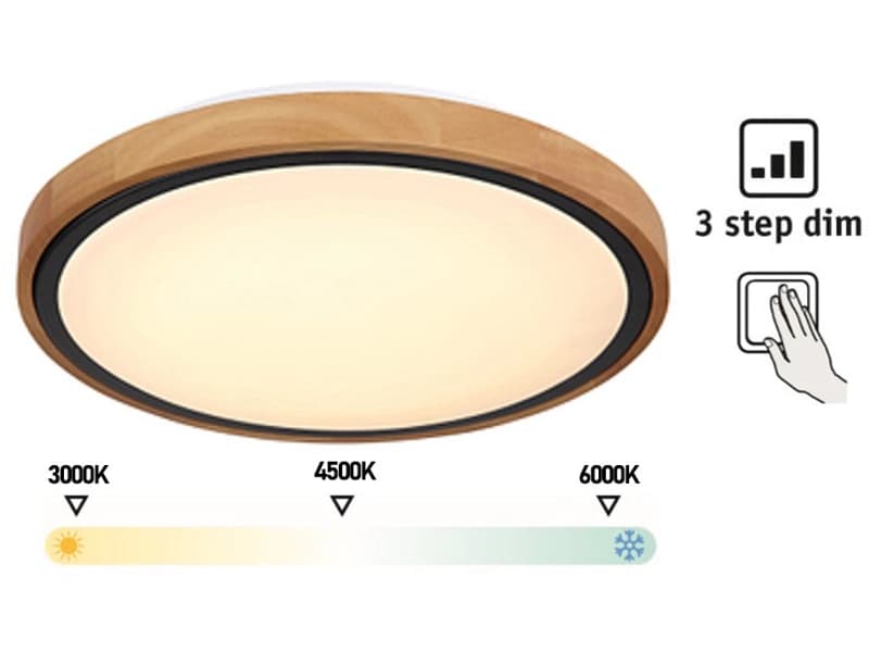 Deckenlampe LED GOVIA Ø30.7cm 12W holz