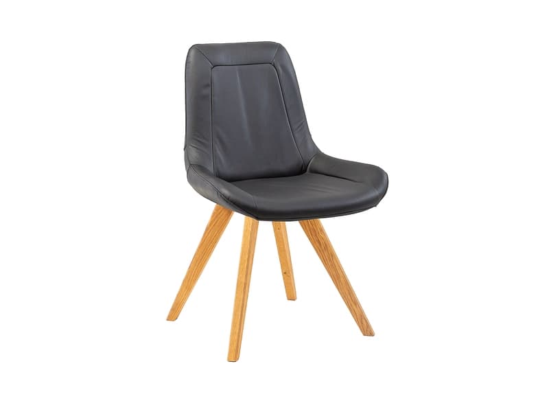 Stuhl AROSA Echtleder schwarz
