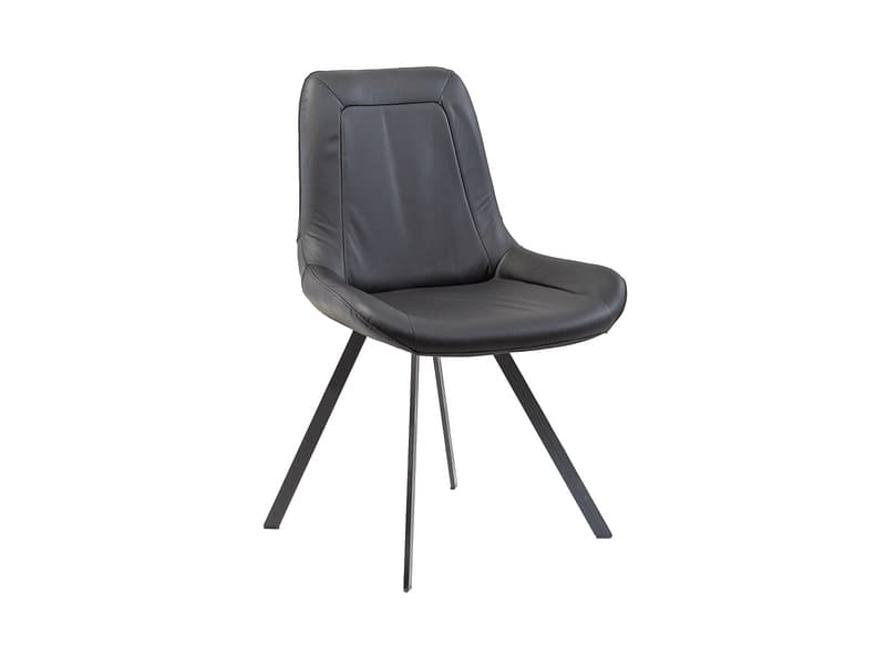 Stuhl AROSA Echtleder schwarz