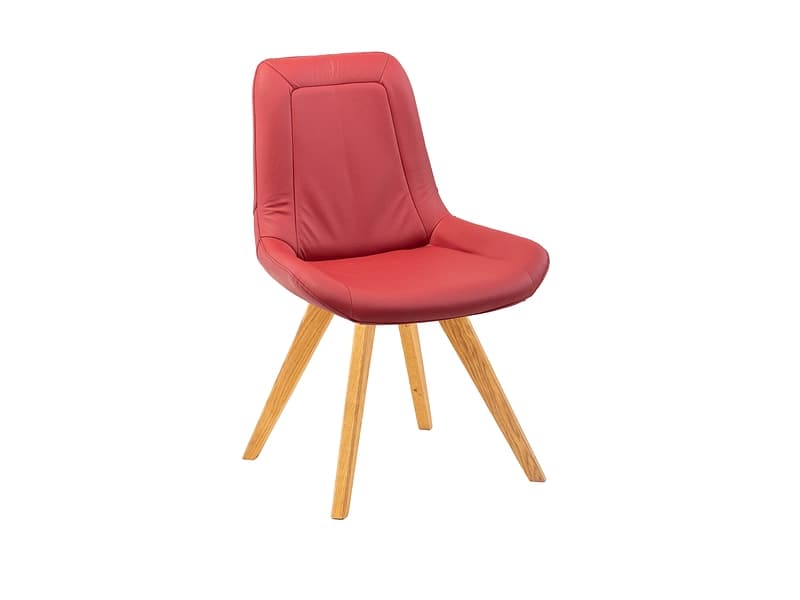Stuhl AROSA Echtleder rot drehsitz