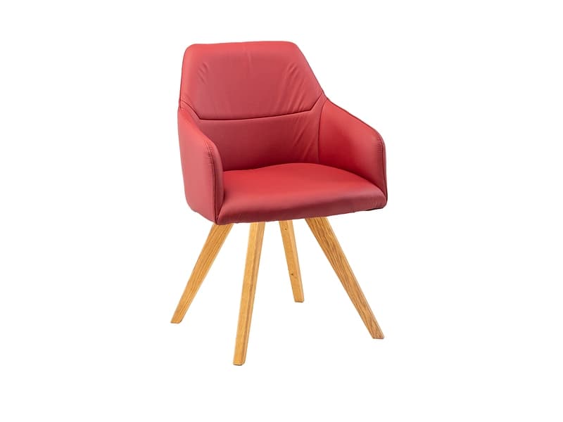 Stuhl AROSA Echtleder rot