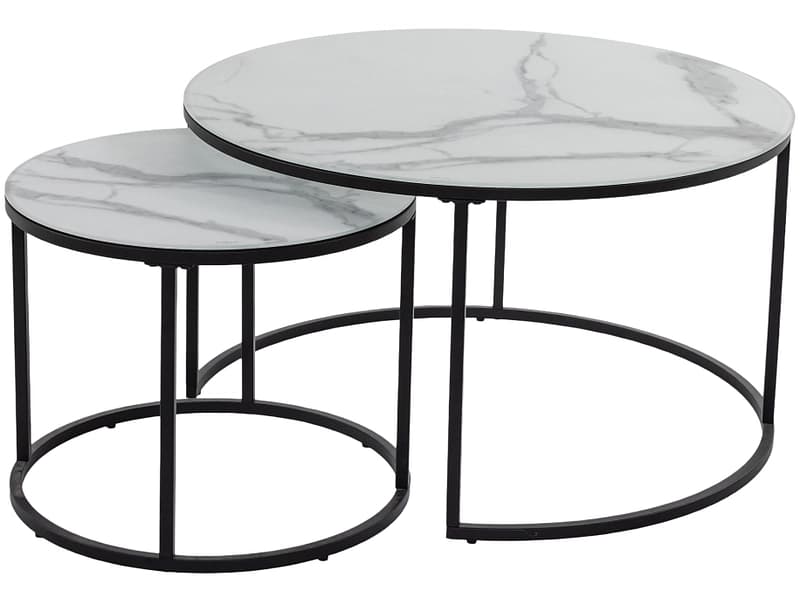 Set für Couchtische SHONEN 80x80x45cm weiss