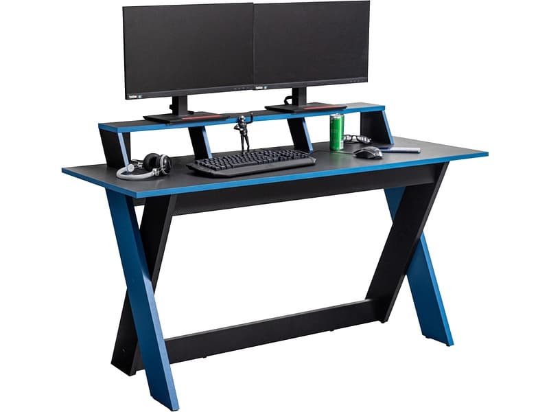 Gaming Schreibtisch SKILL 59.1x150x90.6cm schwarz