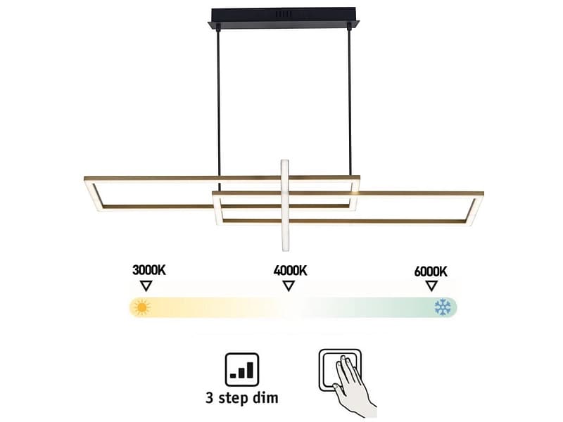 Hängelampe BRENA LED variable Intensität 105x120cm 60W schwarz