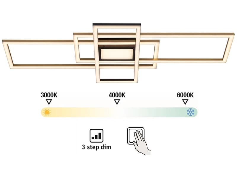 Deckenlampe LED BRENA variable Intensität 42cm 60W goldfarben