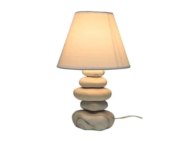 Tischlampe GALET 35cm 60W weiss