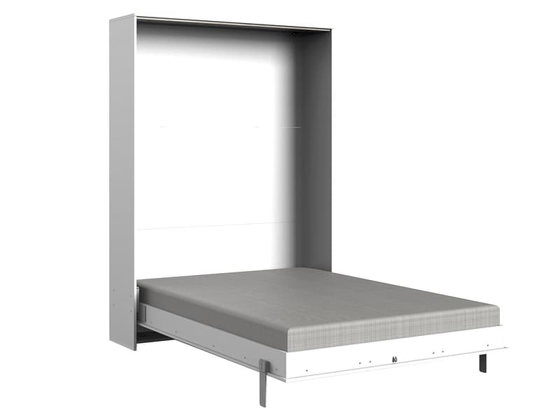 Bett mit hochklappbarem Einlegerahmen FOLD 140x200cm spanplatte weiss