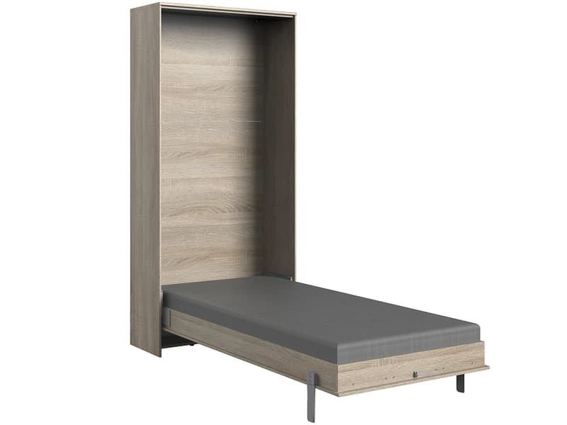 Bett mit hochklappbarem Einlegerahmen FOLD 90x200cm spanplatte eiche