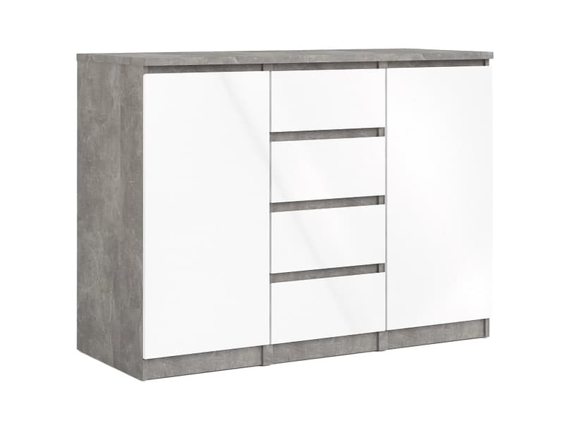 Kommode NAIA 2 Türen 4 Schubladen 50x120.8x90.7cm beton glitzernd
