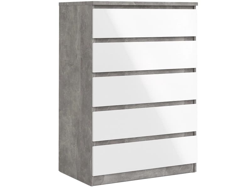 Kommode NAIA 5 Schubladen 50x77x111.3cm beton glitzernd