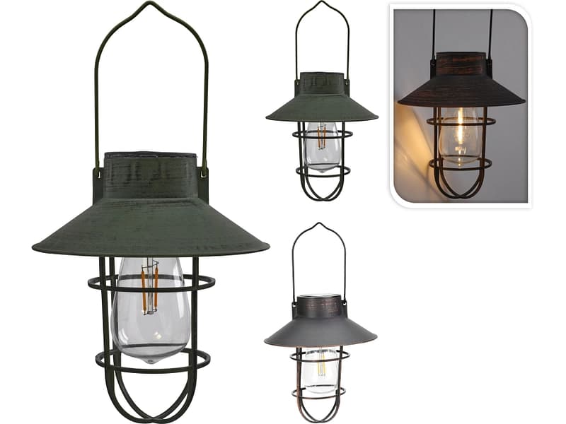 Solarlampe LED LANTERN SOLAR 18.3cm x 20.5cm schwarz