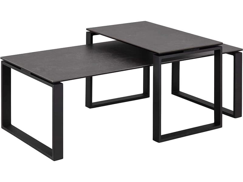 Set für Couchtische CERAMIC 115x69x45cm anthrazitschwarz