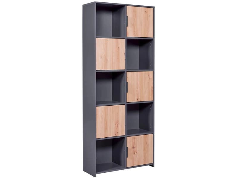 Bibliothek MODULO 77x30x185cm 10 Fächer anthrazit
