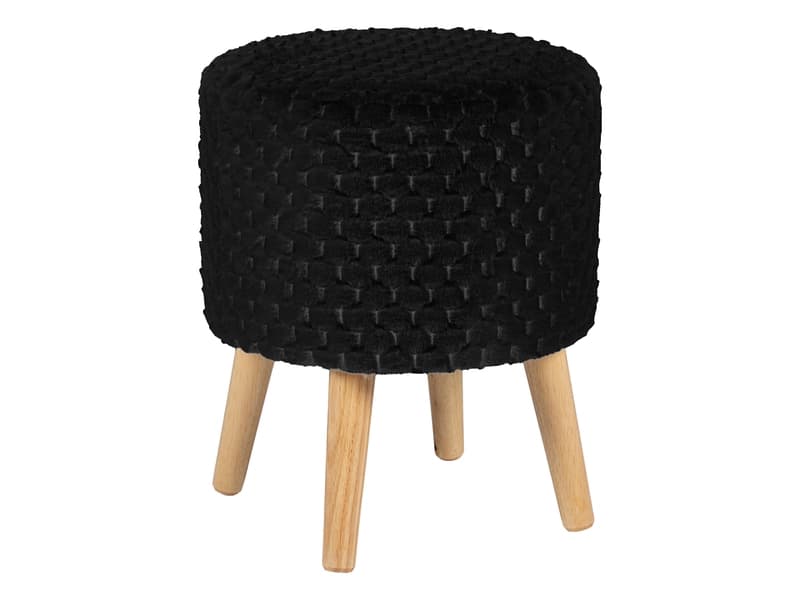 Hocker ROBBY 35x35x42cm künstliches fell schwarz