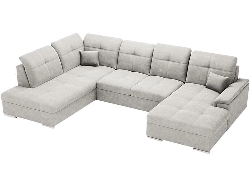 Ecksofa BRUNO Stoff hellgrau