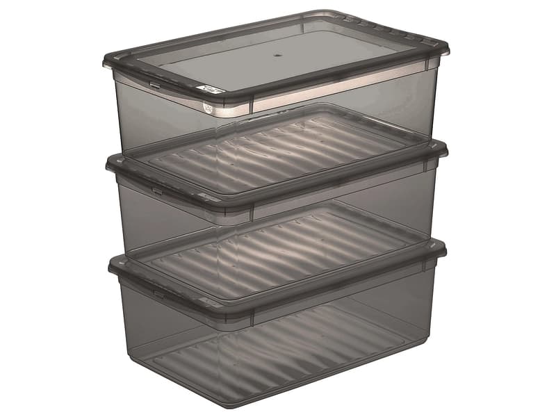 Set Aufbewahrungsboxen BEA grau 39x26.5x14cm