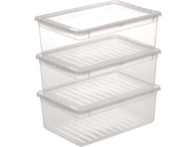 Set Aufbewahrungsboxen BEA durchsichtig 39x26.5x14cm