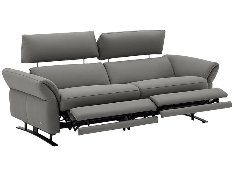 3er Sofa CAMPO DE FIORI OMEGA Echtleder hellgrau
