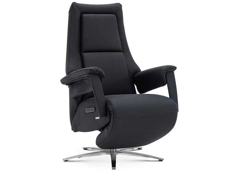 Relaxsessel CAMPO DE FIORI MONROE Echtleder schwarz