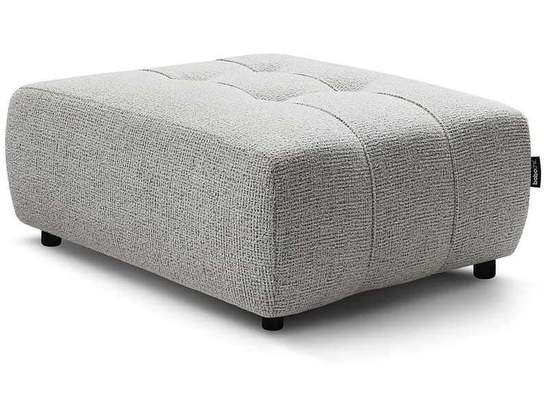Hocker BOBOCHIC ARSENE 100x100x45cm stoff chiniert hellgrau