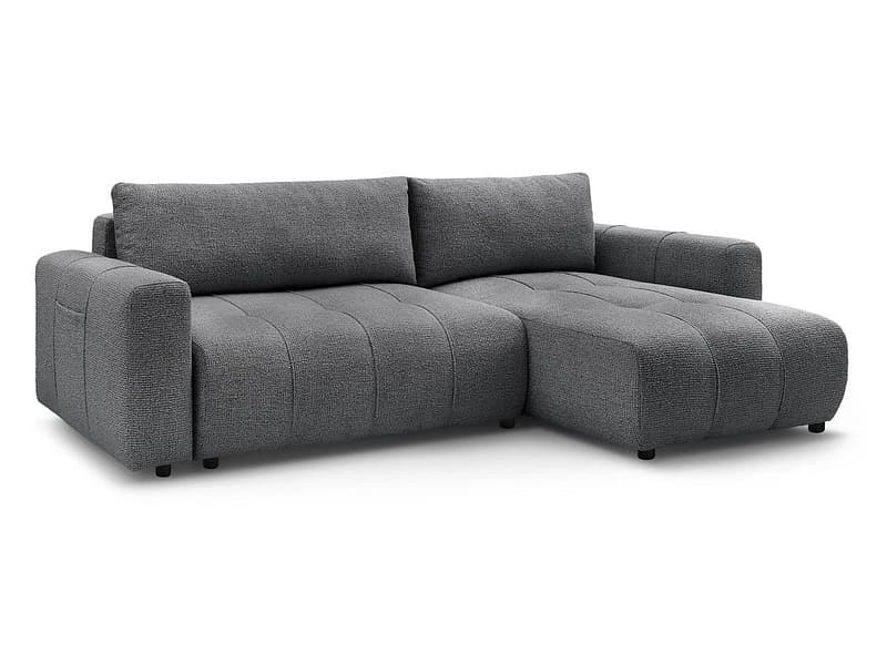 Ecksofa BOBOCHIC ARSENE Stoff chiniert dunkelgrau