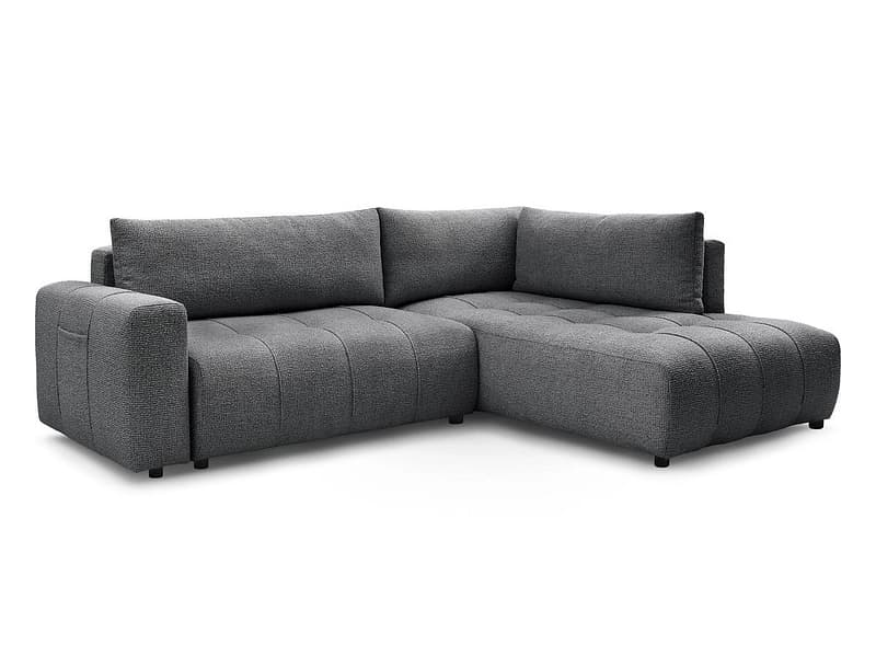 Ecksofa BOBOCHIC ARSENE Stoff chiniert dunkelgrau