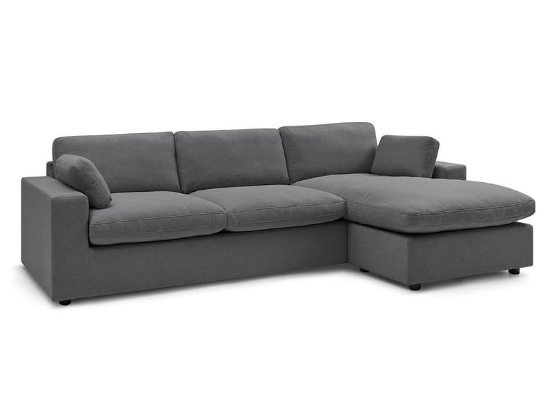 Ecksofa BOBOCHIC BELAIR Stoff dunkelgrau