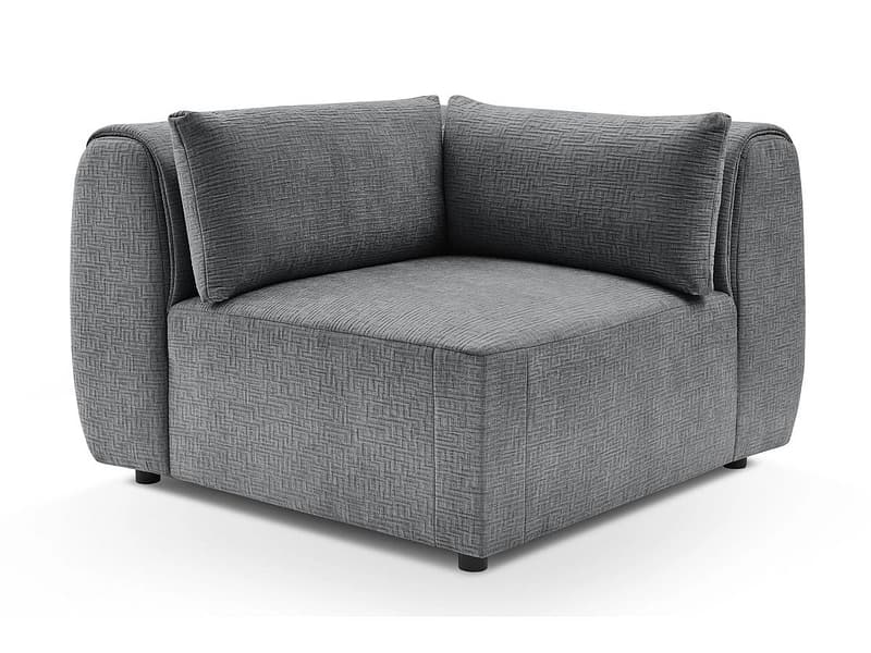 Ecke für modulare Sofas BOBOCHIC JEANNE Stoff mit Textur dunkelgrau
